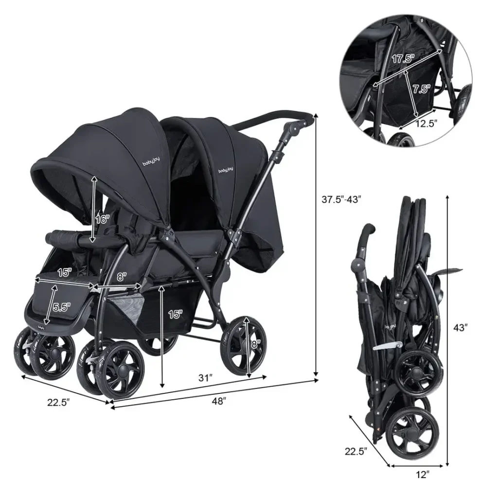 Twin stroller Folding Unfolding
